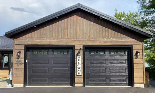 Porte de garage Standard+ Classique XL, 9' x 7', Noir, Vitrail Cachet