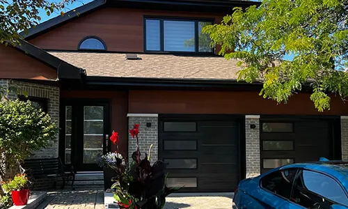Standard+ Vog garage door, 8' x 7', Black, Screen windows